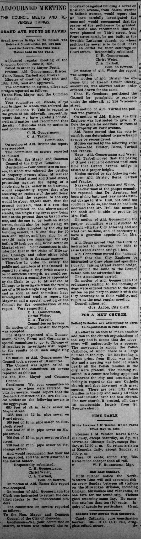 Clipping from Kenosha News